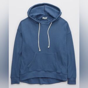 Aerie Blue Waffle Pullover